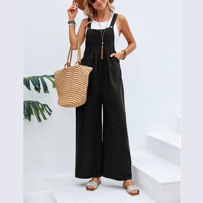 Kvinnors supersöta spaghetti rem ärmlös semester romper jumpsuit