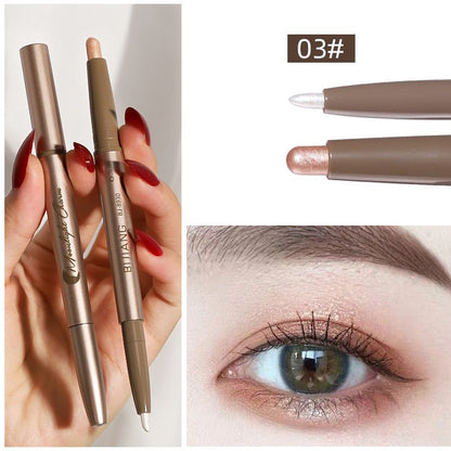 Tvåfärgad skugga eyeliner Silkesorm Highlighter Penna