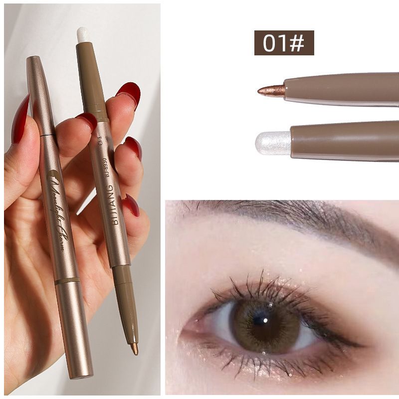 Tvåfärgad skugga eyeliner Silkesorm Highlighter Penna