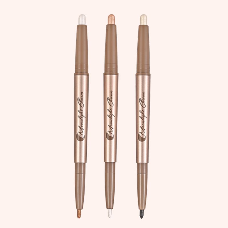 Tvåfärgad skugga eyeliner Silkesorm Highlighter Penna