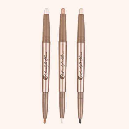 Tvåfärgad skugga eyeliner Silkesorm Highlighter Penna