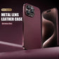 Elektropläterad metalllins ultratunn läderskydd för iPhone