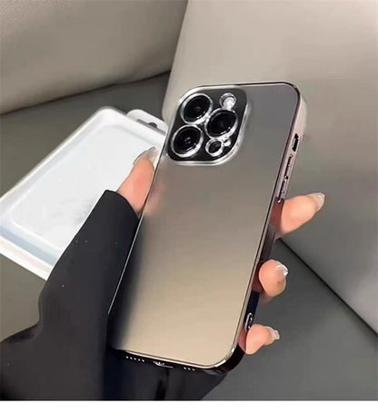 Matte plated tempered glass iPhone case