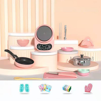 Barnköksspelet med krukor och kokkärl