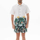 Snygg casual strandmodell i två delar för män Kortärmad skjorta med knappar Shorts