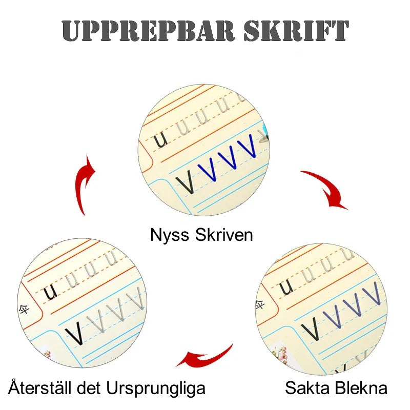 Upprepningsbar Bok för Alfabetisk Bokstavsskrivning för Barn