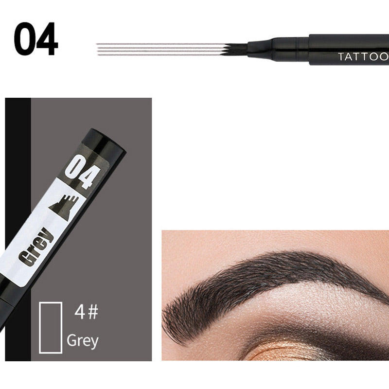 💖49% rabatt💥Vattentät Microblading-penna för ögonbryn med 4-gaffelspets