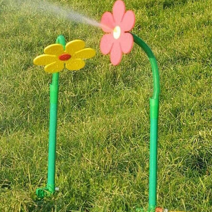 Rolig Dansande Blomma Trädgård Gräsmatta Sprinkler