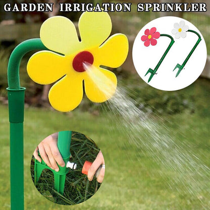 Rolig Dansande Blomma Trädgård Gräsmatta Sprinkler