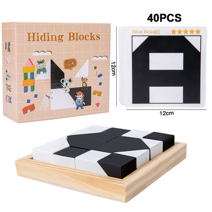 Creative Black & White Block Puzzles set för barn