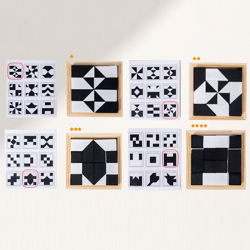 Creative Black & White Block Puzzles set för barn