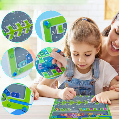 Magnetiskt alfabetet Maze Car Puzzle Toys Set