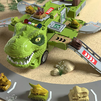 Ny Dinosaur Transforming Engineering Truck Track Toy Set