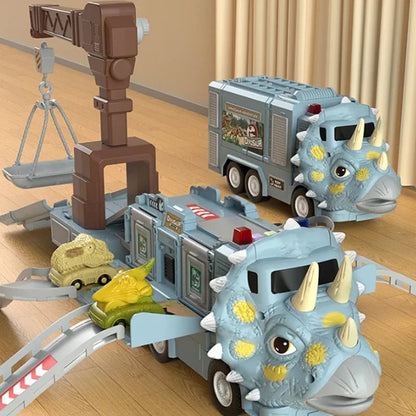 Ny Dinosaur Transforming Engineering Truck Track Toy Set