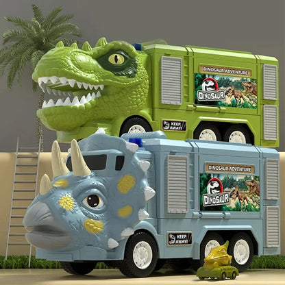 Ny Dinosaur Transforming Engineering Truck Track Toy Set