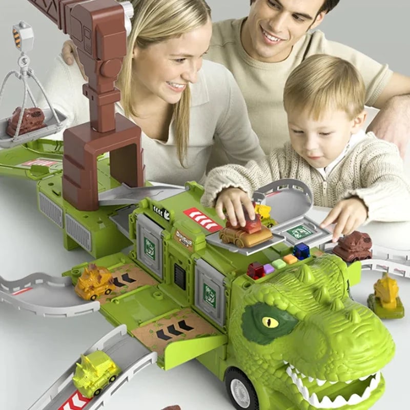 Ny Dinosaur Transforming Engineering Truck Track Toy Set