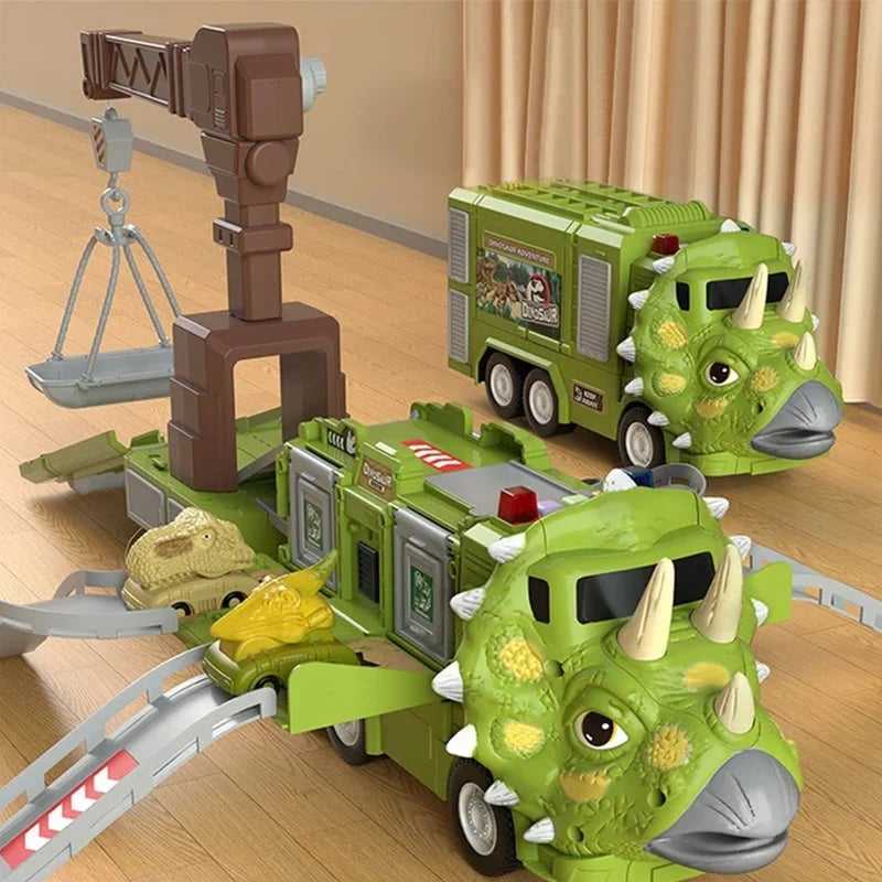 Ny Dinosaur Transforming Engineering Truck Track Toy Set