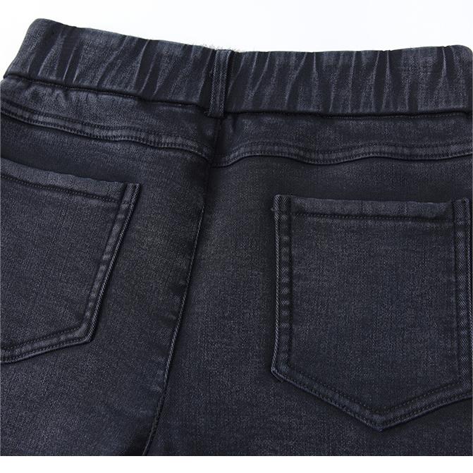 Kvinnors höga midja smala stretch varma magra jeans