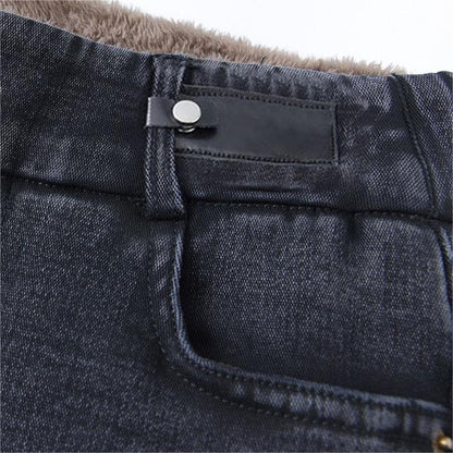 Kvinnors höga midja smala stretch varma magra jeans