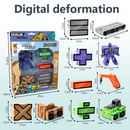 Toy Deformation Number Transform Robot för barn