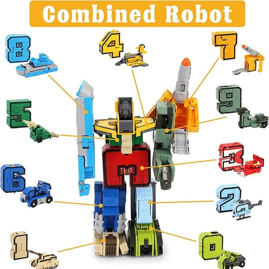 Toy Deformation Number Transform Robot för barn