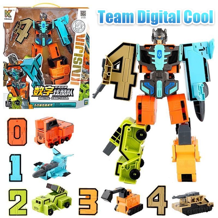 Toy Deformation Number Transform Robot för barn