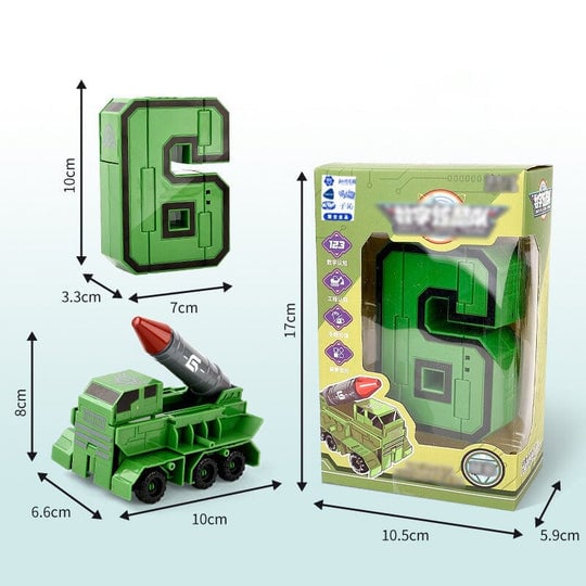 Toy Deformation Number Transform Robot för barn