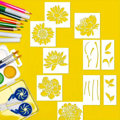 🏡Sista dagen 70% rabatt Blomning blommor Stencil Kit 🌻 DIY-dekoration