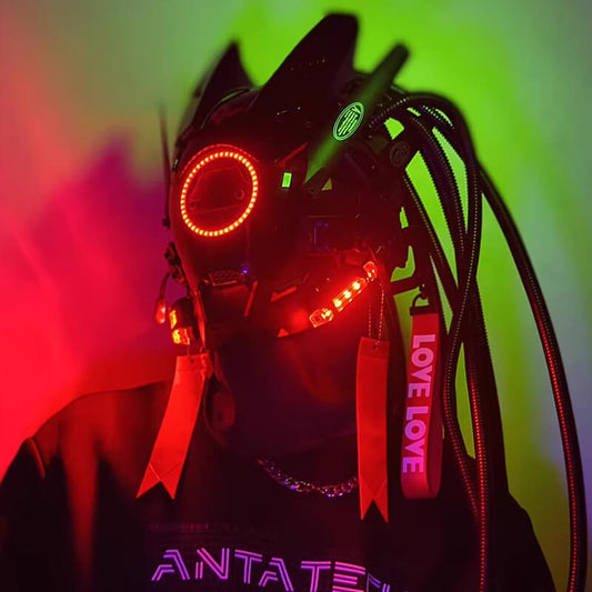 Cyberpunk Glow Helmet Robot Warrior Mask