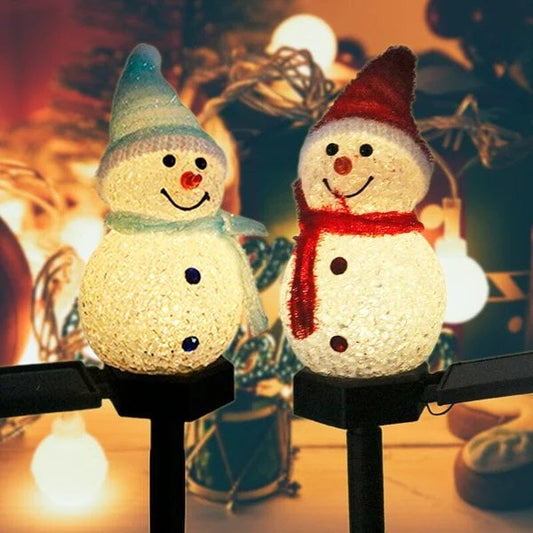 Julförsäljning -- Vattentät solcellslampa med snögubbe