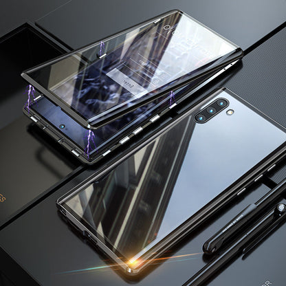 Magnetisk tosidig telefondeksel i herdet glass til Samsung