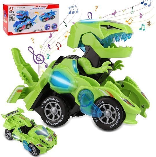 🎁Led dinosaurus transformation auto leksaker