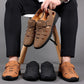 Fashionabla läder ihåliga sandaler