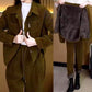 Vinter vintage kostymjacka och byxor för kvinnor