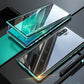 Magnetiskt dubbelsidigt telefonväska i härdat glas för Samsung