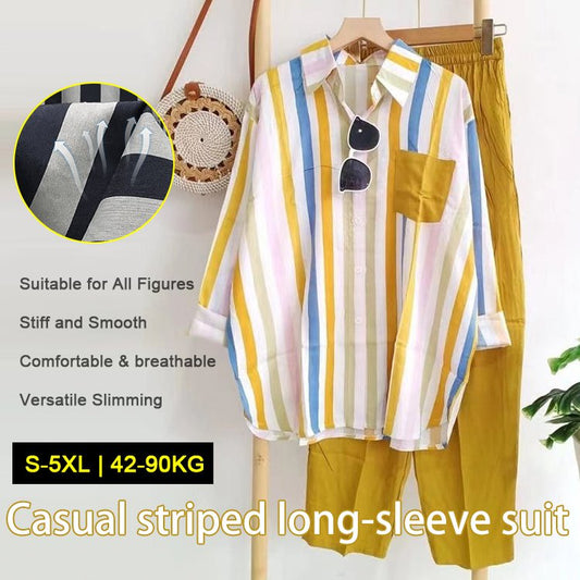 Rento 2-osainen värillinen raidallinen puku