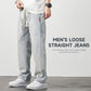 Mäns lösa raka jeans
