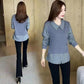 💐❣️ Elegant imitert 2-delt skjorte for kvinner (49 % rabatt)