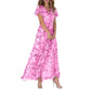 👗Kortermet lang kjole med blomstermønster--🔥Salg 50% rabatt