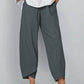 Vintage Asymmetriska byxor med elastisk midja och fickor