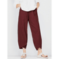 Vintage asymmetrisk bukse med elastisk midje og lommer